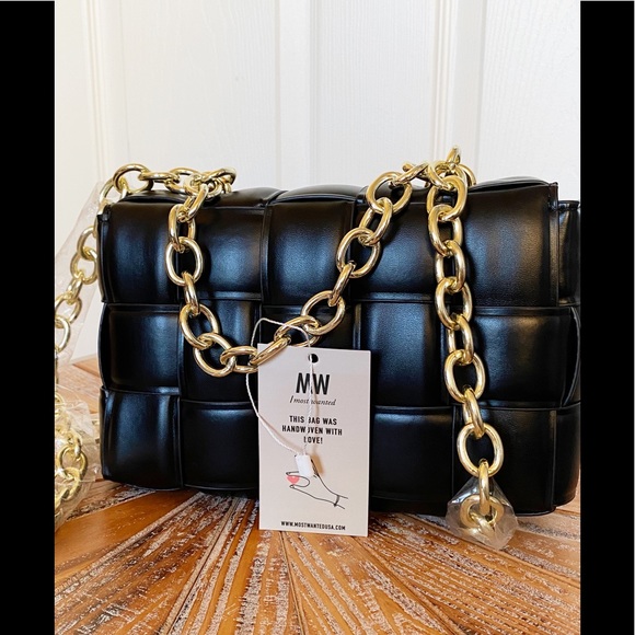 NWT Most Wanted Weaved Faux Leather Handbag - Picture 4 of 13